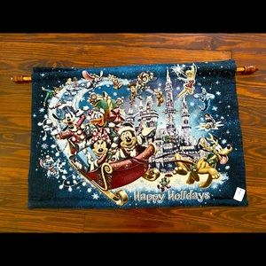 Navy Disney Christmas Tapestry